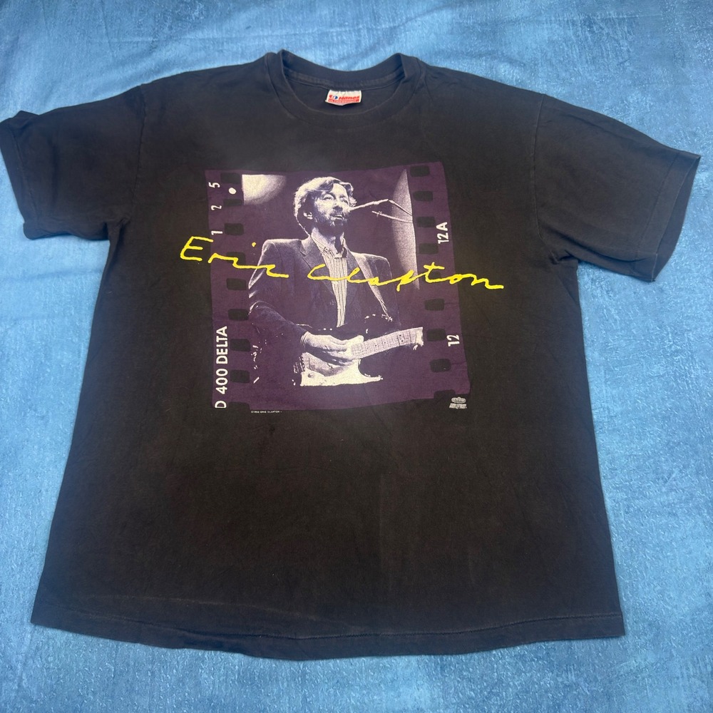 Vintage 1992 Eric Clapton World Tour T-Shirt Hanes Ultraweight Black Large USA